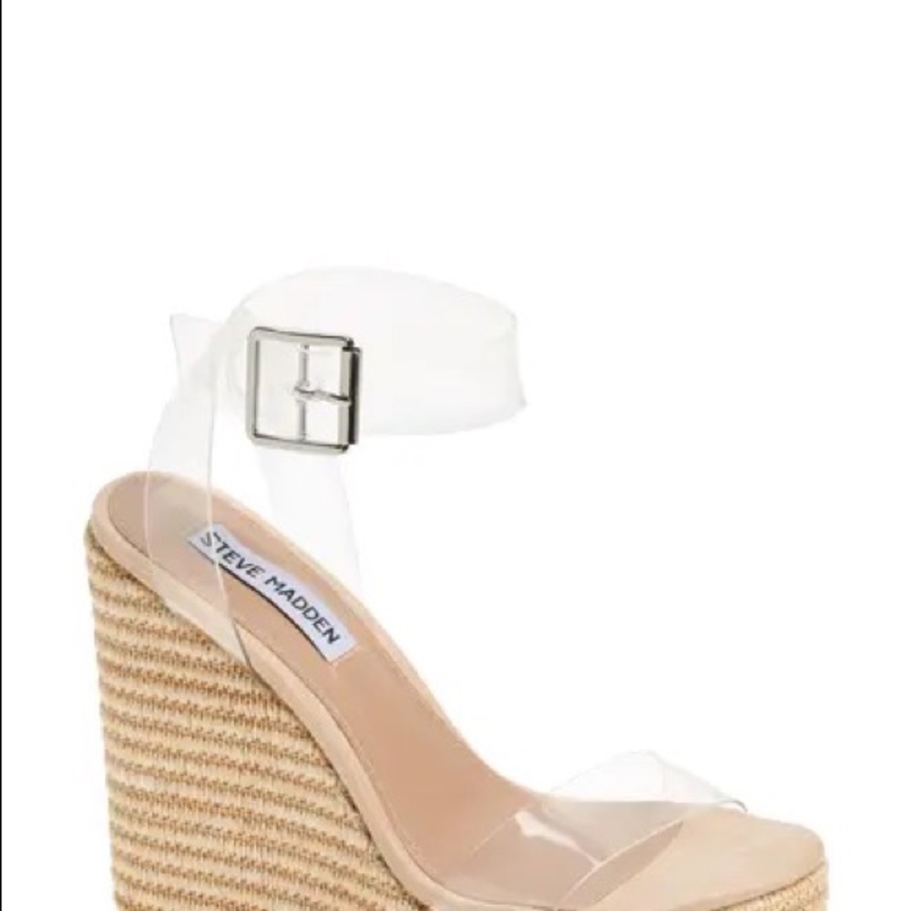 Steve Madden Maize Clear Wedges size 8